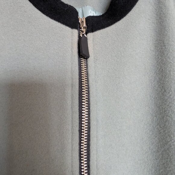 1990s Louben Wool Cashmere Blend Zip Jacket Blazer Gray Blue EUC Size 12 - Picture 3 of 9